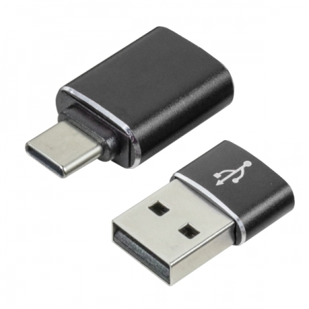 USB変換コネクタ USB-C(オス)-USB-A 3.1 (メス) USB-A 2.0(オス)-USB-C(メス) 充電 データ転送 USB コネクタ 変換 ブラック type-C type-A